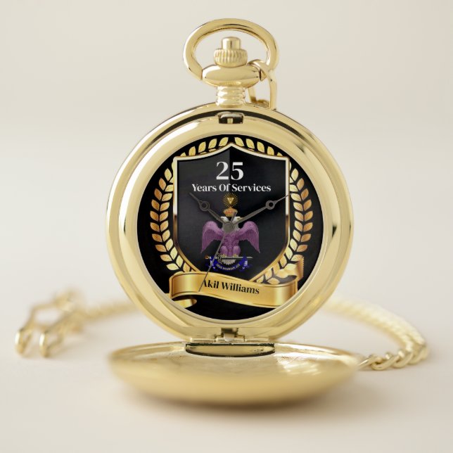 33 Degree Years of Services Pocket Watch (Inside)
