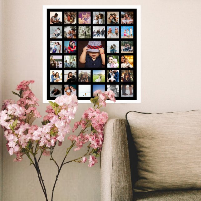 33 Photo Template Personalized Custom Made Collage Poster (33 photo template poster, from Ricaso. Add your own photographs. )