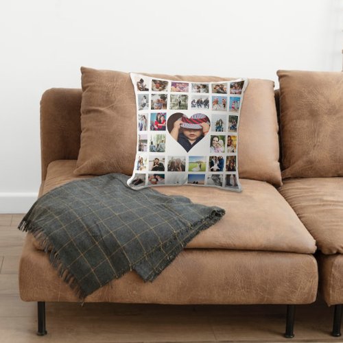 33 Photo Template Personalized Custom Made Collage Throw Pillow