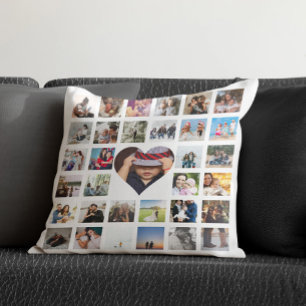 33 Photo Template Personalized Custom Made Collage Throw Pillow