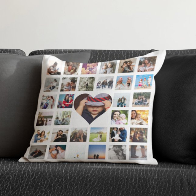 33 Photo Template Personalized Custom Made Collage Throw Pillow (33 Photo Template Personalized Custom Made Collage Throw Pillow by Ricaso. Photo gift ideas )