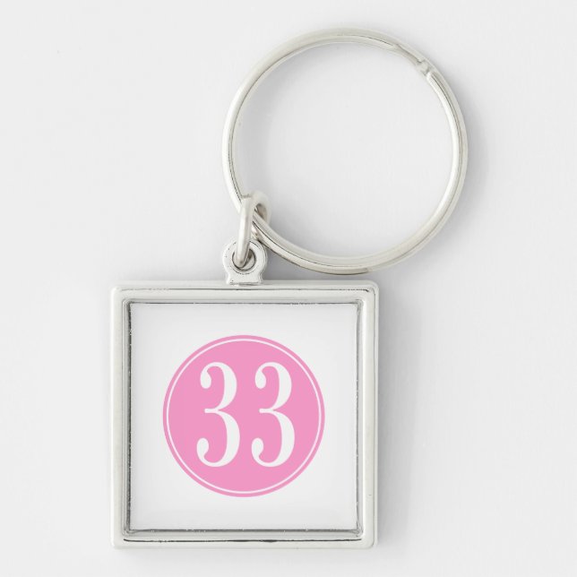 #33 Pink Circle Keychain (Front)
