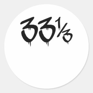 33 RPM Hip Hop Vinyl Fan Gift Classic Round Sticker