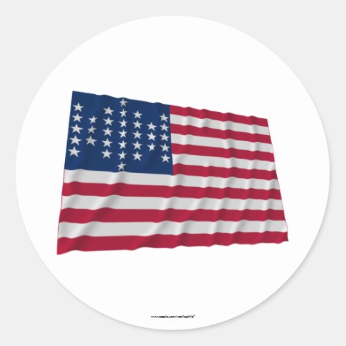 33_star flag Fort Sumter garrison pattern Classic Round Sticker