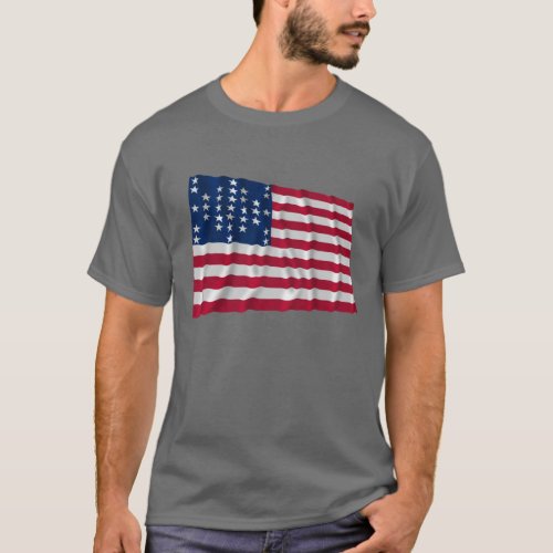 33_star flag Fort Sumter storm pattern T_Shirt