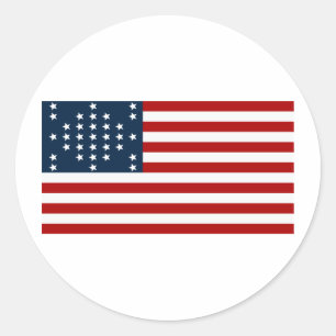 33 Star Fort Sumter American Civil War Flag Classic Round Sticker