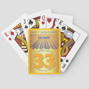 33 Year Golden Ray 12 Step CUSTOM NAME Poker Cards