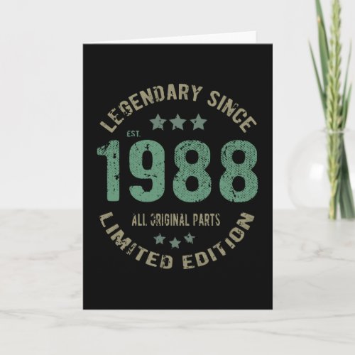 33 Year Old Bday 1988 Legend Since 33rd Birthday Card