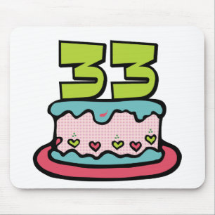 33 Year Old Birthday Cake Mouse Pad