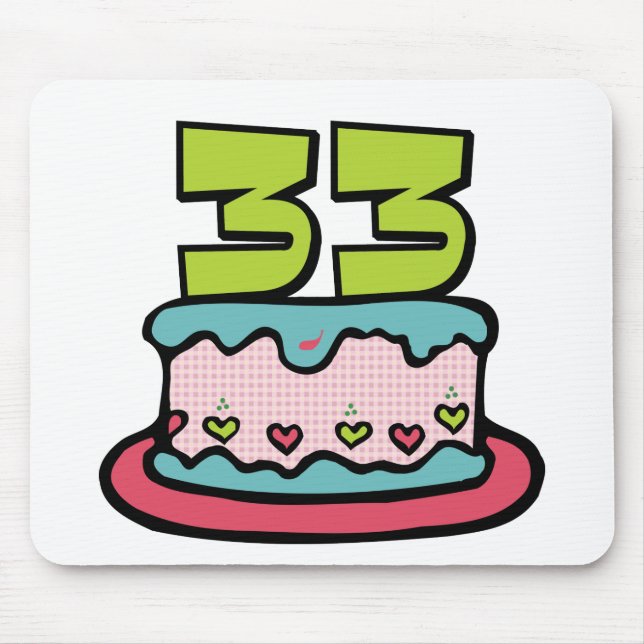 33 Year Old Birthday Cake Mouse Pad (Front)