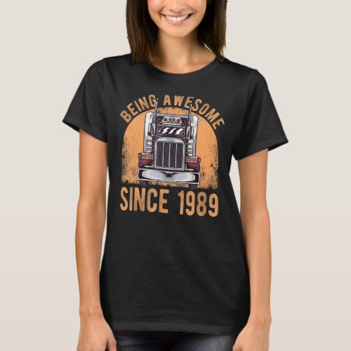 33 Year Old Trucker Men Truck Driver 33rd Birthday T_Shirt