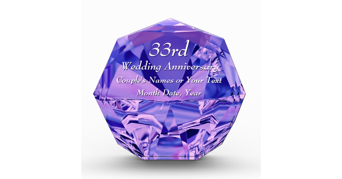 33 Year Wedding Anniversary Traditional Gift