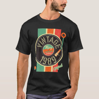 33 Years Birthday Man 1989 May Turntable Antique V T-Shirt