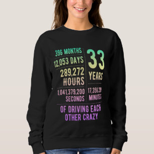 33 Years Married Funny 33rd Wedding Anniversary Sweatshirt