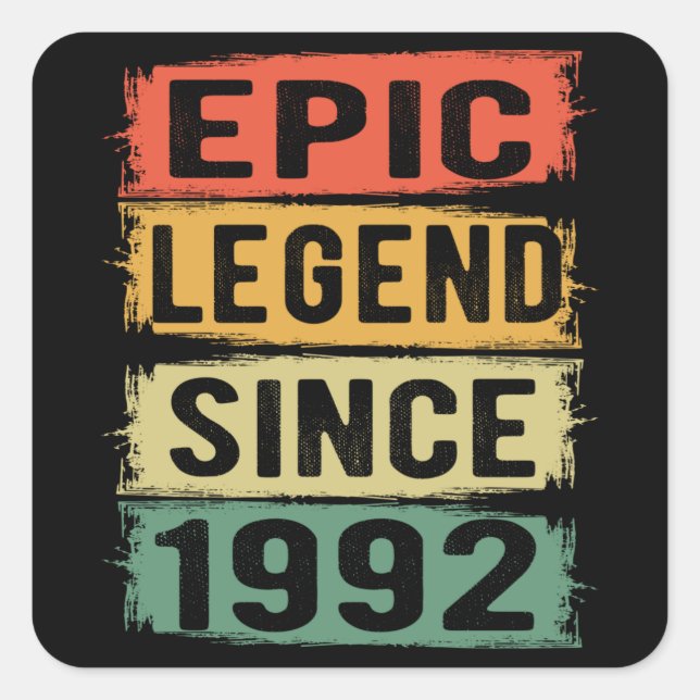 33 Years Old Bday Epic Legend 33rd Birthday Gift Square Sticker (Front)