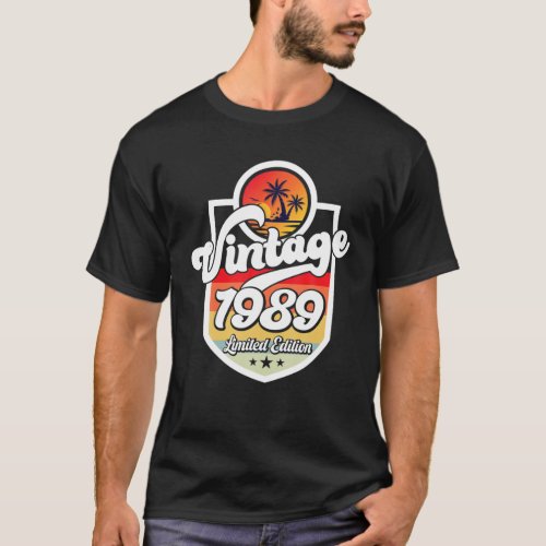 33 Years Old Vintage 1989 Limited Edition 33Rd Bir T_Shirt
