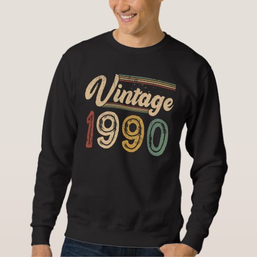 33 Years Old  Vintage Best Of 1990 33th Birthday Sweatshirt