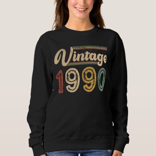 33 Years Old  Vintage Best Of 1990 33th Birthday Sweatshirt