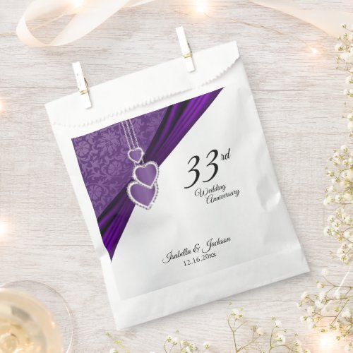 33rd  6th Amethyst Wedding Anniversary Design Favor Bag