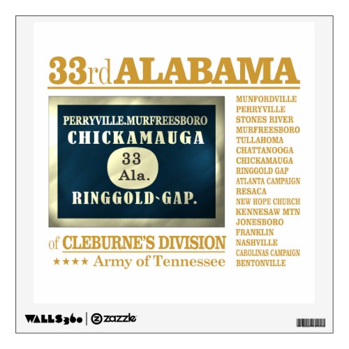 33rd Alabama Infantry BA2 Wall Decal