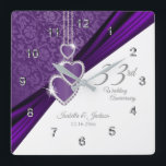 33rd Amethyst Purple Wedding Anniversary Keepsake Square Wall Clock<br><div class="desc">Personalize Clock. 6th / 33rd / 47th Amethyst Purple Wedding Anniversary Keepsake ready for you to personalize. This design works well for other events or occasions such as a birthday, wedding, years of service... or you can make it work for everyday use for your home or office by simply deleting...</div>