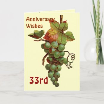 33rd Anniversary Wishes  Customiseable Card by windsorarts at Zazzle