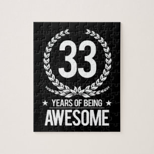 33rd Birthday (33 Years Of Being Awesome) Jigsaw Puzzle