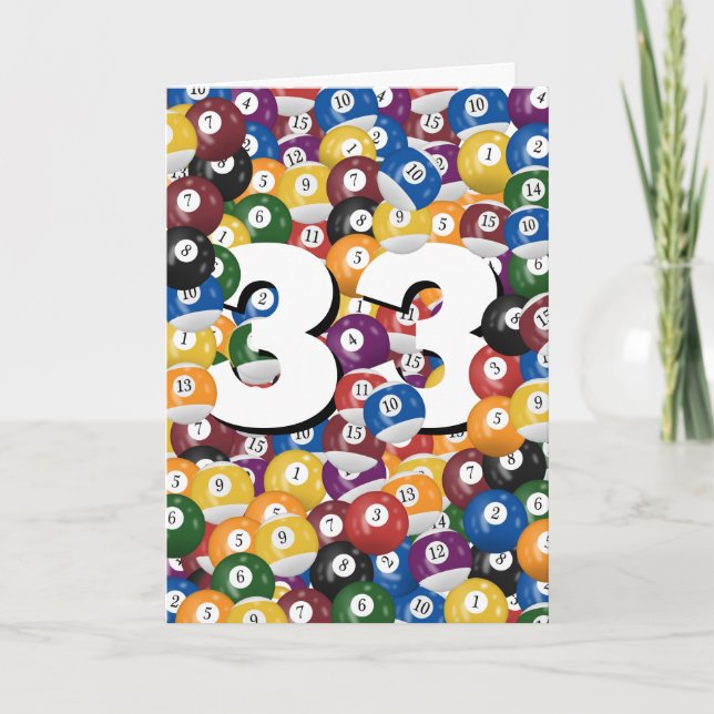 33rd Birthday Billiard Balls  Card (Front)