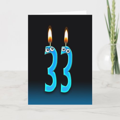 33rd Birthday Candles Card