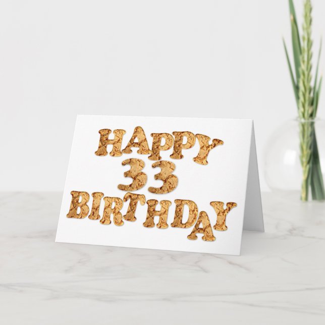 33rd Birthday card for a cookie lover (Front)