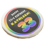 [ Thumbnail: 33rd Birthday: Colorful Rainbow # 33, Custom Name ]