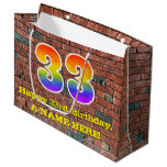 [ Thumbnail: 33rd Birthday: Fun, Graffiti-Inspired Rainbow # 33 Gift Bag ]