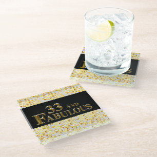 33rd  Birthday  Glass Coaster