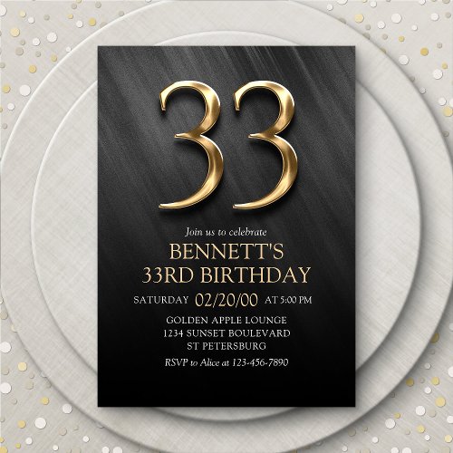 33rd Birthday Invitation
