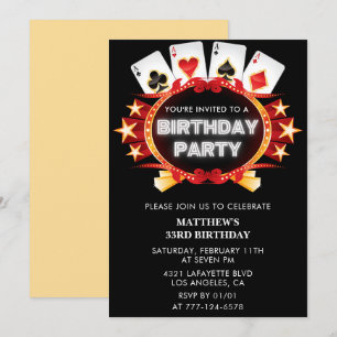 33rd birthday invitation Men Casino Vegas