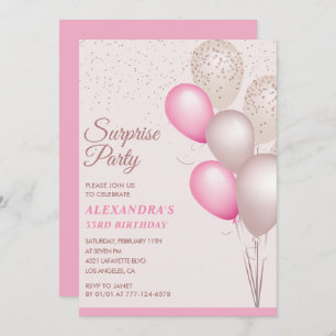 33rd birthday invitation Surprise birthday Pink