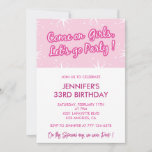 33rd birthday invitations 33 years old Pink Girly