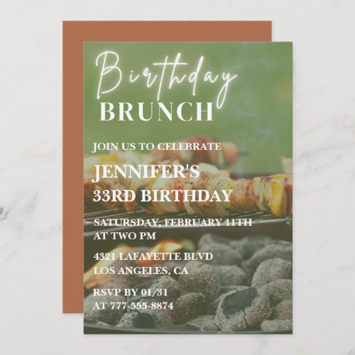 33rd birthday invitations Backyard bbq brunch