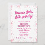 33rd birthday invitations Elegant Pink Stars Girly