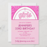 33rd birthday invitations Glitter Pink