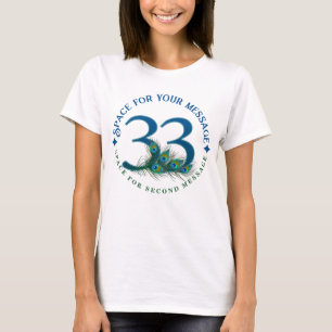 33rd Birthday Or Anniversary Peacock Feathers T-Shirt