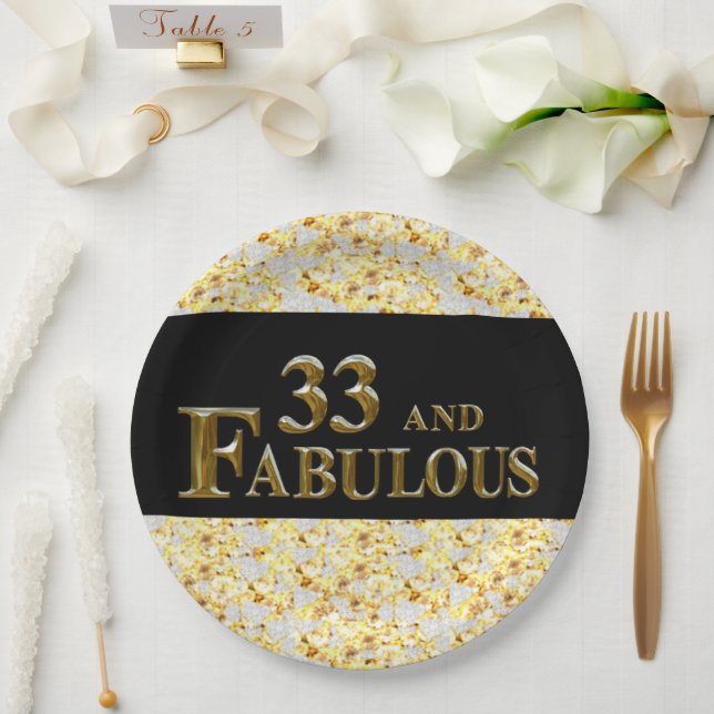 33rd  Birthday  Paper Plates (Wedding)