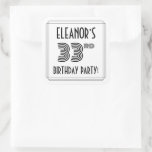 [ Thumbnail: 33rd Birthday Party: Art Deco Style + Custom Name Sticker ]