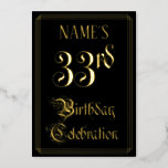 [ Thumbnail: 33rd Birthday Party — Fancy Script & Custom Name Invitation ]