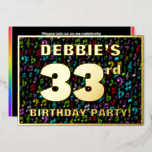 [ Thumbnail: 33rd Birthday Party — Fun, Colorful Music Symbols Invitation ]