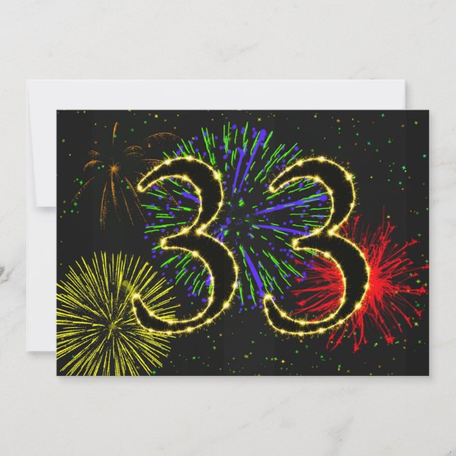 33rd birthday party invitate invitation (Front)