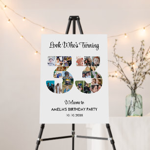 33rd Birthday Party Number 33 Photo Collage Foam Board