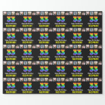 [ Thumbnail: 33rd Birthday: Rainbow “33“; Custom Photos & Name Wrapping Paper ]