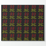 [ Thumbnail: 33rd Birthday: Red Digital Clock Style "33" + Name Wrapping Paper ]