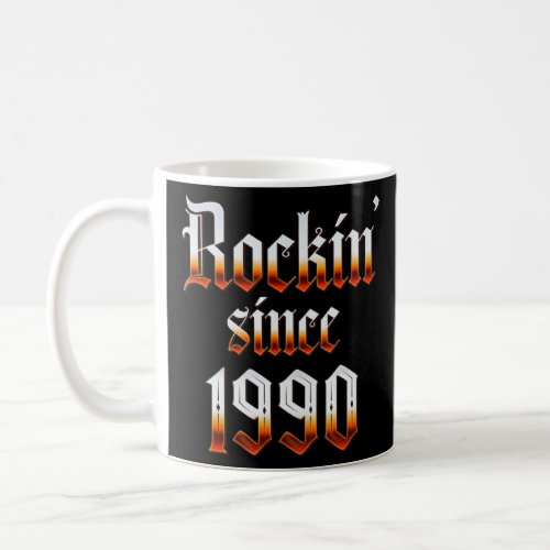 33rd Birthday Rockin Since 1990 Classic Rock Love Coffee Mug